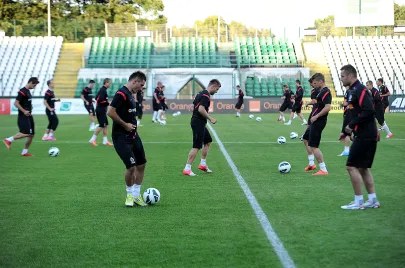 Trening polskiej reprezentacji w piłce nożnej