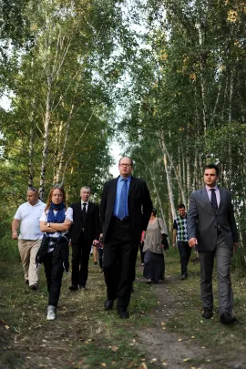 Paweł Adamowicz na szańcu w Nowym Porcie