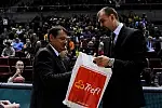 Ergin Ataman i Żan Tabak przed meczem