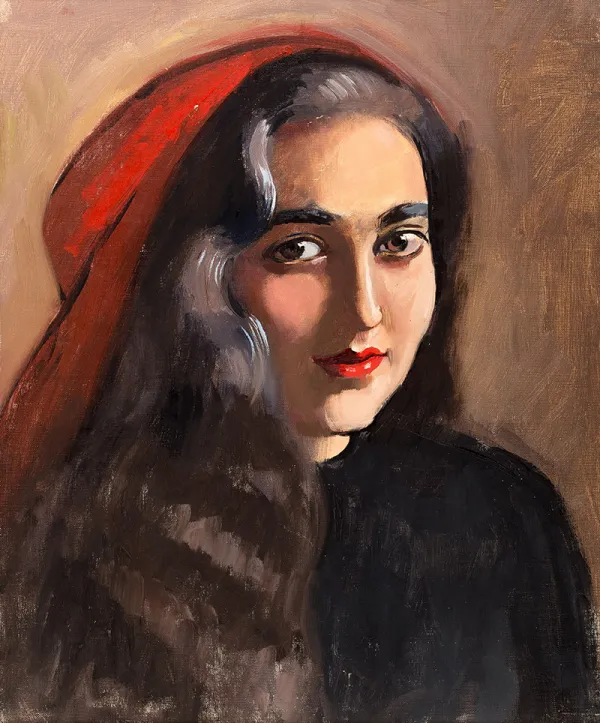 80. Henryk Berlewi, Portret dziewczyny z czerwonymi ustami