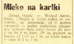 Anons z Dziennika Bałtyckiego z 11 grudnia 1947 roku. 