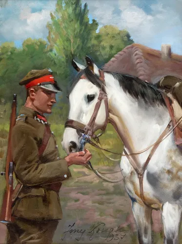 Poz. 11 Jerzy Kossak Ułan z koniem, 1937 r.