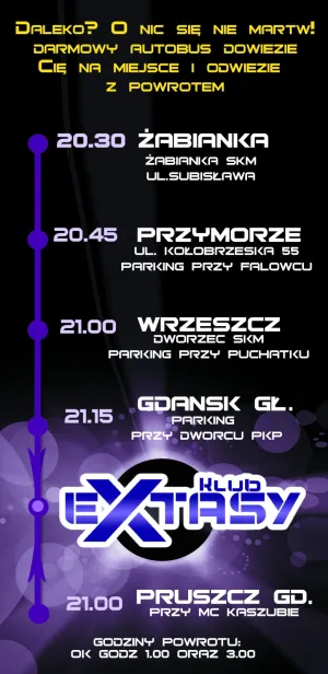 Trasa i godziny odjazdu.