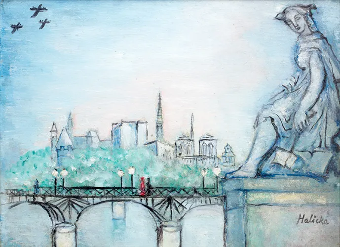 Poz. 11 Alicja Halicka Paryż - Widok na Pont des Arts i Notre Dame, l. 30. XX w.