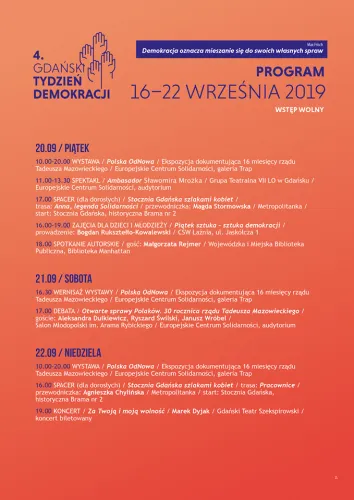 Program 4. Gdańskiego Tygodnia Demokracji