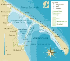 Na mapie zaznaczona jest Rybitwia Mielizna, którą będzie prowadził Marsz Śledzia