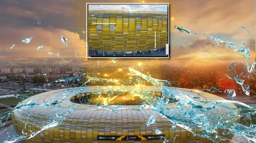 Wyświetlany na trybunach mapping ma opowiadać historię Gdańska i samego stadionu. 
