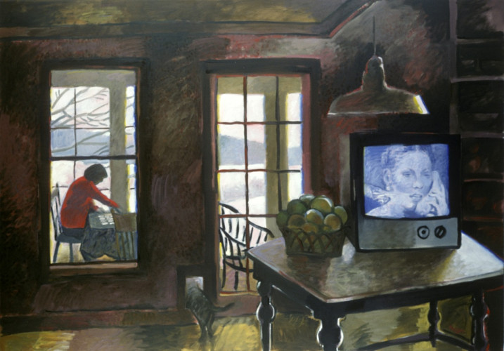 Wojciech Fangor, Interior Exterior, 1987, olej na płótnie, 178 × 254 cm, kolekcja prywatna 