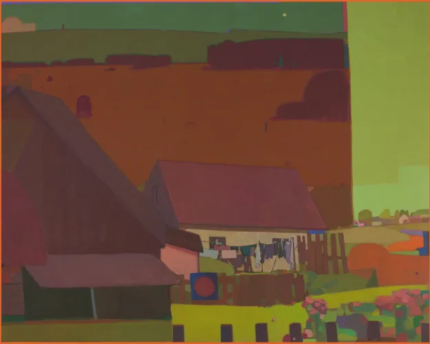 Przemysław Blejzyk (Sainer), Dwie Kudowy, akryl na płótnie, 180x220cm, 2019, Kolekcja prywatna