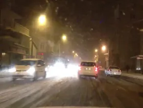 Zima na drogach w Sopocie