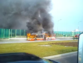 Płonący autobus na Karczemkach