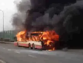 Pożar autobusu Gdańsk Karczemki