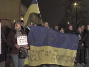 Protest przeciwko rozlewowi krwi na Ukrainie