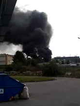 filmik z pożaru na Narwickiej