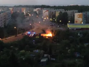 Pożar jednego z budynków na działkach na Witominie