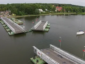 Most na Wyspę Sobieszewską z lotu ptaka
