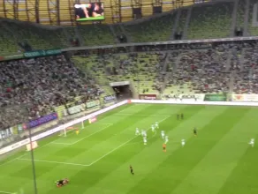 Gol Piotra Polczaka na 1:0 dla Cracovii w meczu z Lechią