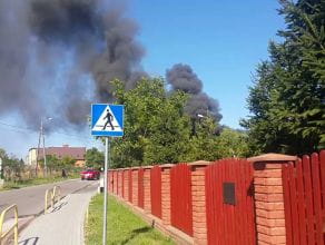 Pożar hali w Borkowie
