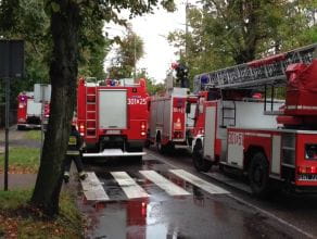 Zablokowana ul. Polanki - ćwiczenia strażaków