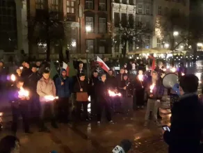 Młodzież wszechpolska w Gdańsku przeciwko uchodźcom