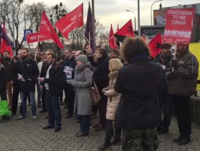 Protest przeciwko wyzyskowi w Polskim Busie