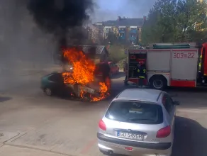Pożar samochodu na Ujeścisku