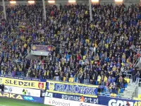 Radość w Gdyni po golu dla Arki na 1:0 z GKS Bełchatów 