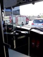 Film po potrąceniu na drodze Różowej w Gdyni - nagranie z autobusu