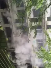 Pożar w opuszczonym hotelu w Orłowie