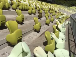 Demontaż krzesełek na Stadionie Energa Gdańsk