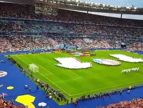 Hymn Polski przed meczem z Niemcami