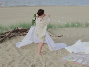 Boho wedding session on a beach/foto i video Atelier Wspomnień