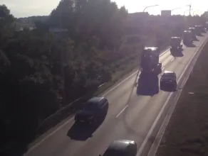 Parada ciężarówek Scania jedzie przez Gdańsk