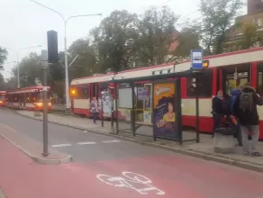 Zatrzymanie ruchu tramwajowego w Oliwie