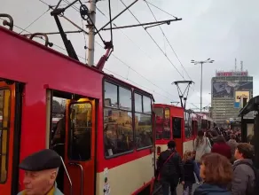 Paraliż tramwajowy w centrum