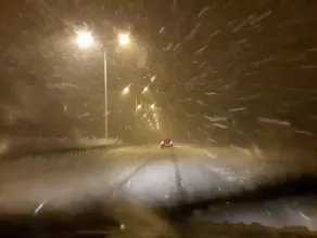 Ogromna śnieżyca na autostradzie A1