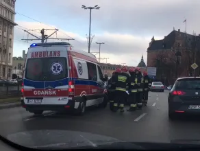 Skutki wypadku w centrum Gdańska