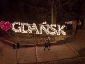 Świąteczny Gdańsk z lotu ptaka - Wesołych Świąt