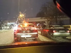 Aleja Grunwaldzka w śniegu