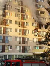Pożar w wieżowcu na Witominie