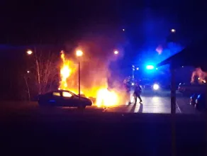 Pożar samochodu w Borkowie