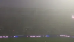 Mgła nad stadionem w Gdyni
