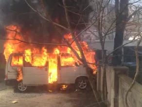 Pożar samochodu we Wrzeszczu