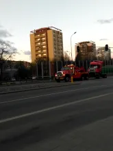 Transport tira z wypadku na ul.Hallera