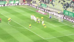 Dominik Hofbauer strzela gola dla Arki na 2:1
