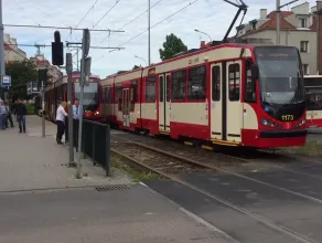 Korek tramwajowy po wypadku na Siedlcach