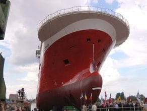 Wodowanie statku w Stoczni Gdańskiej