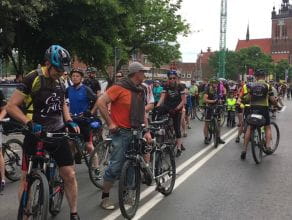 Tłumy rowerzystów na Rajskiej w Gdańsku