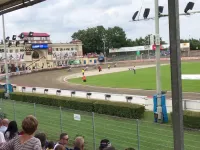 Wyścig 7. meczu żużlowców Wybrzeże Gdańsk - Orzeł Łódź