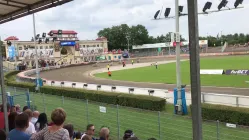 Wyścig 7. meczu żużlowców Wybrzeże Gdańsk - Orzeł Łódź